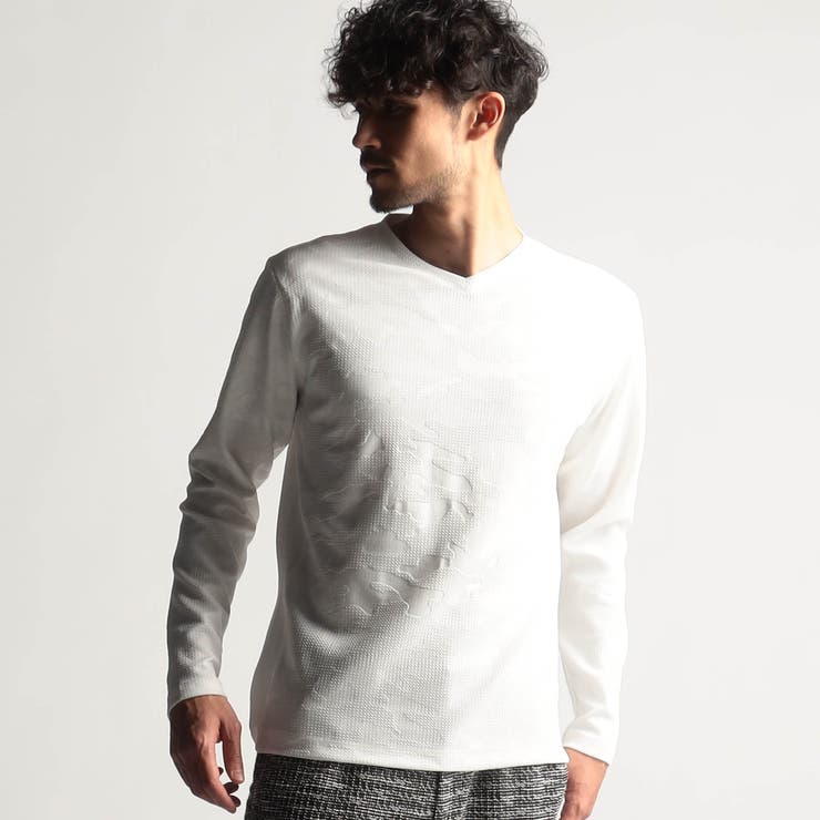 09ホワイト | ブリスターエンボスアラカルト長袖プルオーバー | NICOLE