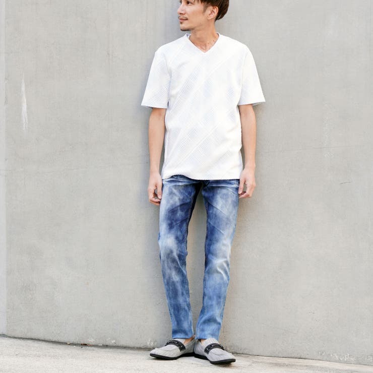 ブリスターチェックジャガードＶネック半袖Ｔシャツ | NICOLE | 詳細画像13 