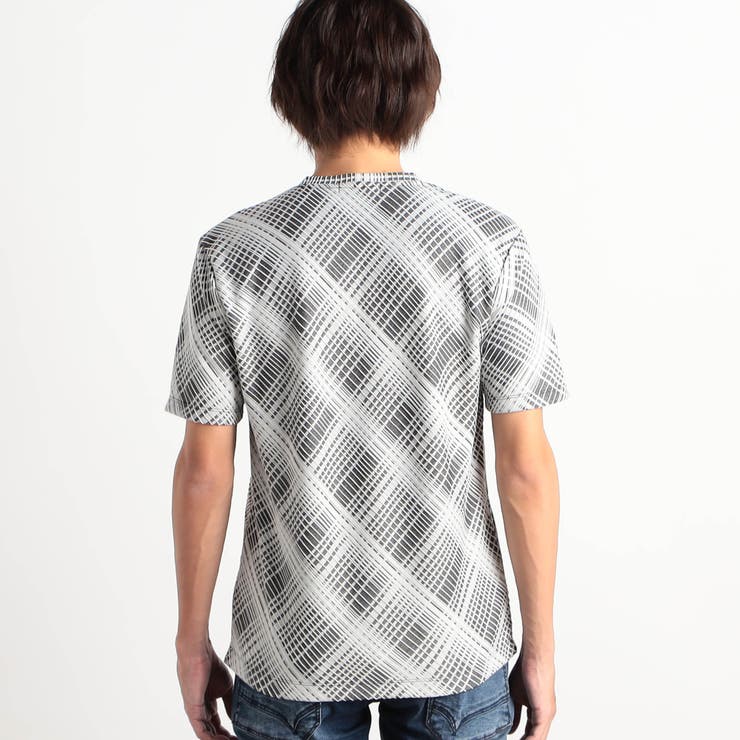 ブリスターチェックジャガードＶネック半袖Ｔシャツ | NICOLE | 詳細画像3 