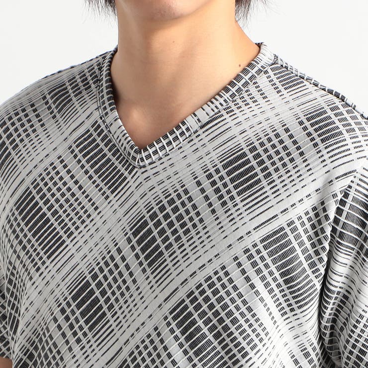ブリスターチェックジャガードＶネック半袖Ｔシャツ | NICOLE | 詳細画像5 