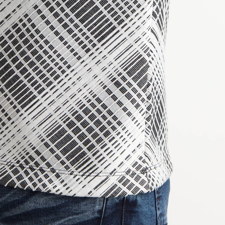 ブリスターチェックジャガードＶネック半袖Ｔシャツ | NICOLE | 詳細画像7 