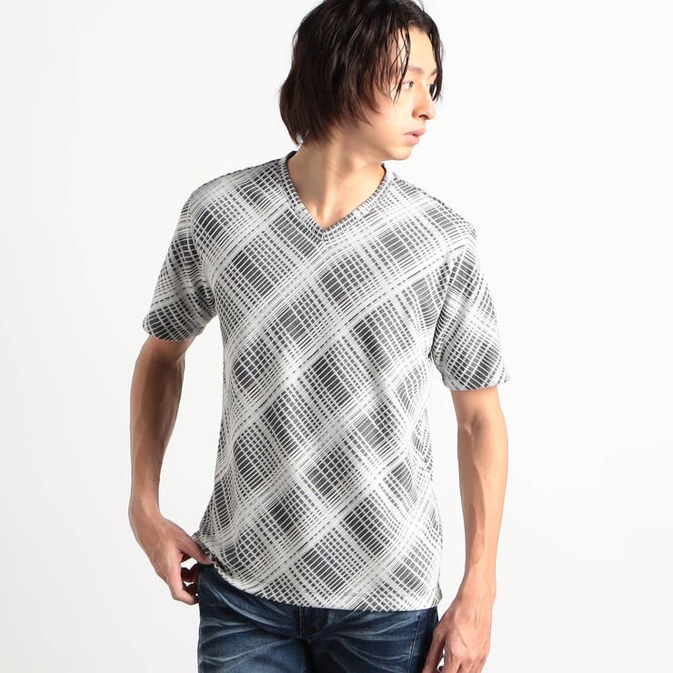 91その他2 | ブリスターチェックジャガードＶネック半袖Ｔシャツ | NICOLE