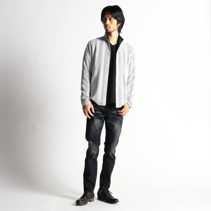 ブリスターストライプイタリアンカラーシャツ | NICOLE | 詳細画像2 