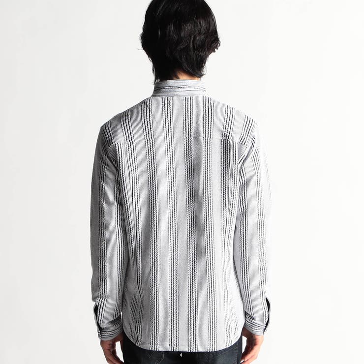 ブリスターストライプイタリアンカラーシャツ | NICOLE | 詳細画像3 