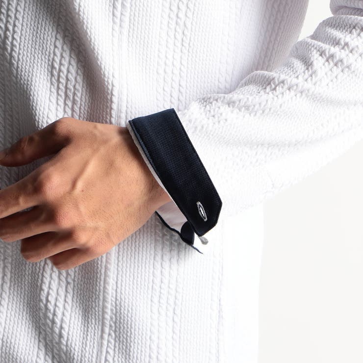 ブリスターストライプイタリアンカラーシャツ | NICOLE | 詳細画像8 