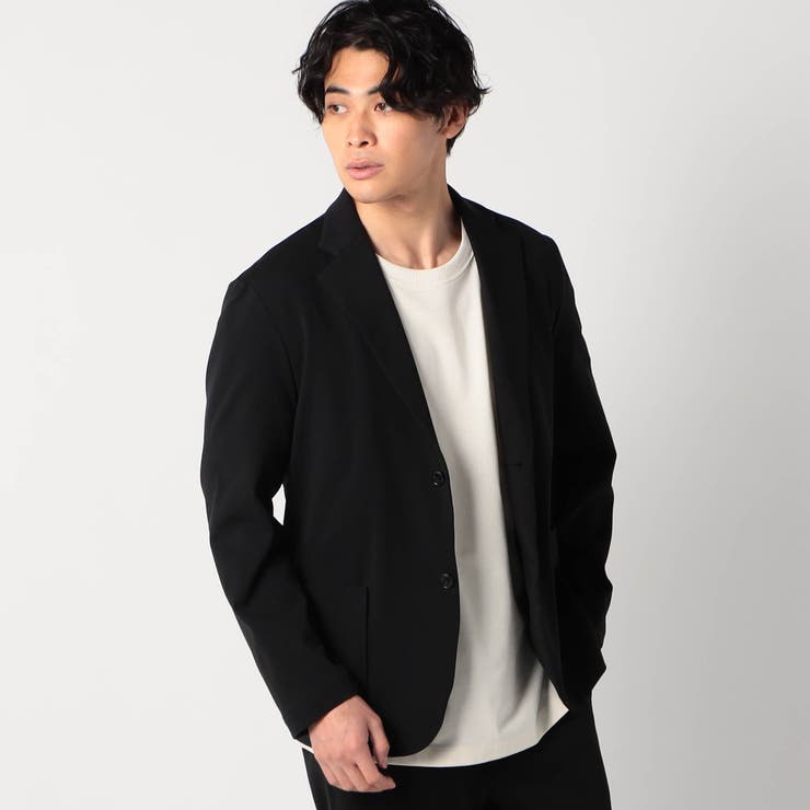 49ブラック | 圧縮マイクロカノコテーラードジャケット | NICOLE