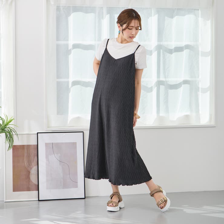 プリーツキャミワンピ―ス +TEEセット[品番：NICW0005655]｜NICOLE 