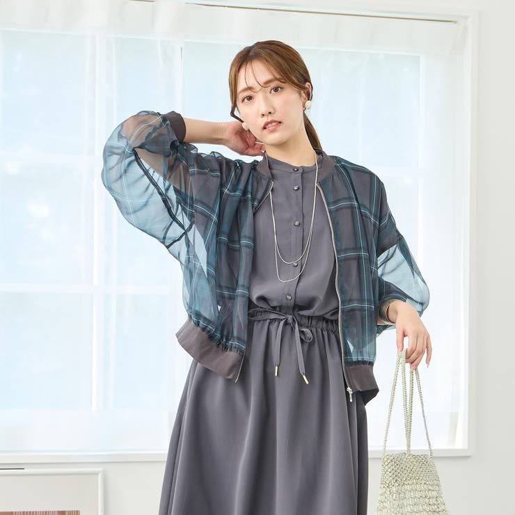 美品 COLUMN シアーチェックブルゾン コラム 【公式通販】