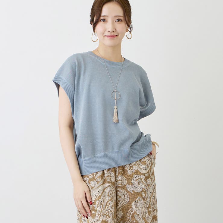 リネン混ニットプルオーバー[品番：NICW0005744]｜NICOLE（ニコル）の 