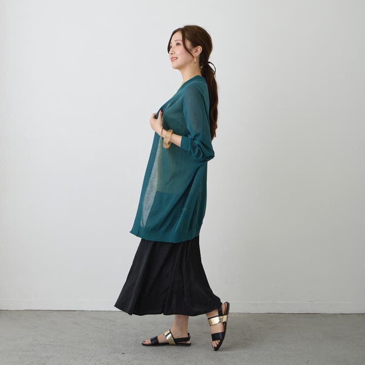 接触冷感 シアーニット ロングカーディガン | NICOLE | 詳細画像20 