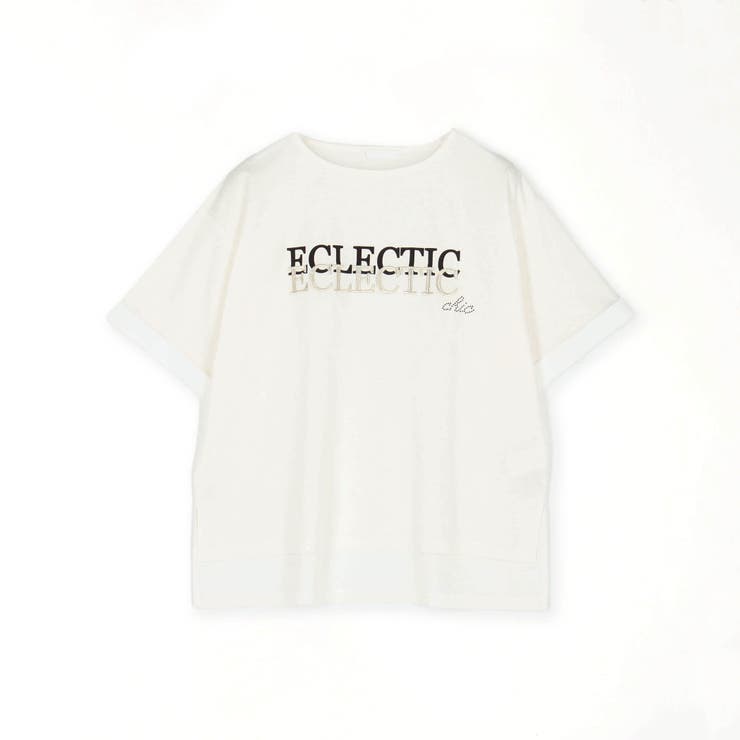シルバー刺繍ロゴTEE[品番：NICW0005795]｜NICOLE（ニコル