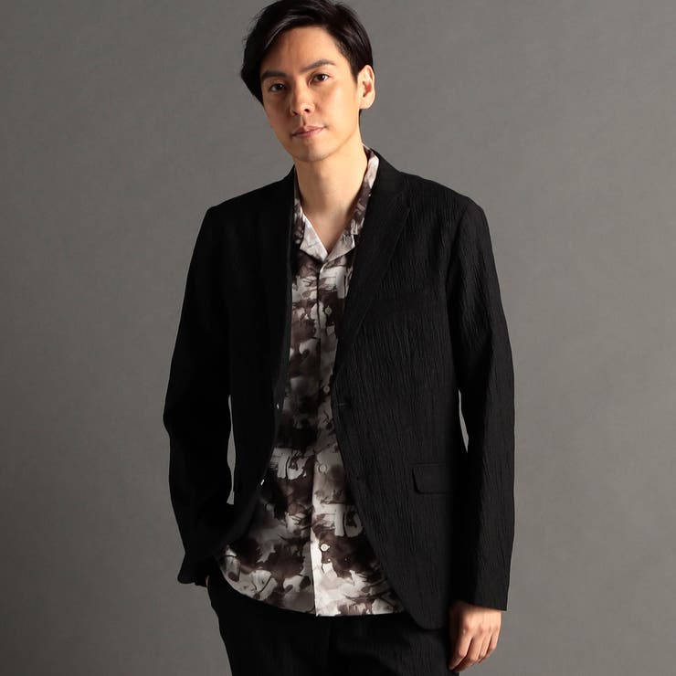 49ブラック | トリコットワッシャープリント セットアップジャケット | NICOLE