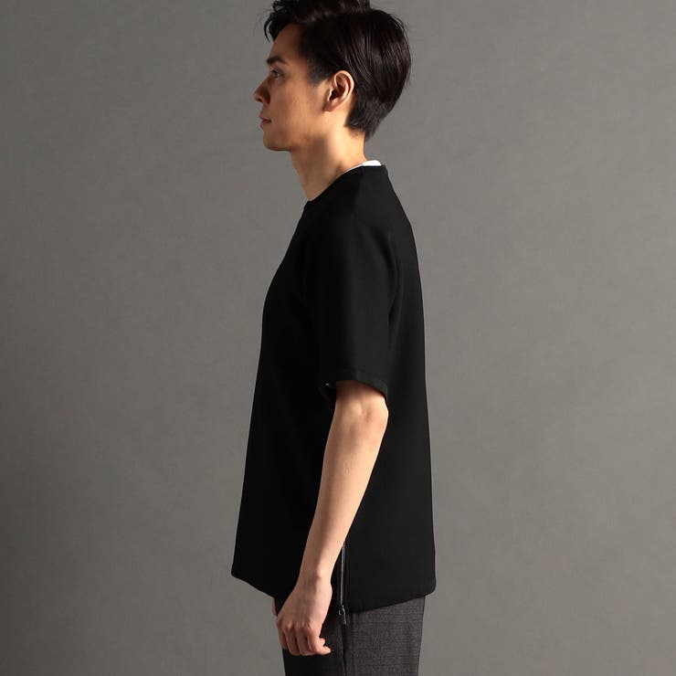 関税送料込【Entire Studios】ニットブロックTシャツ☆黒 半袖 サイドジップ 半袖ニットTシャツ[品番：NICW0005652]｜NICOLE