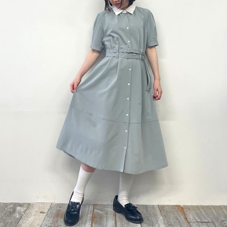 ダブルベルトロングワンピース[品番：NICW0005764]｜NICOLE