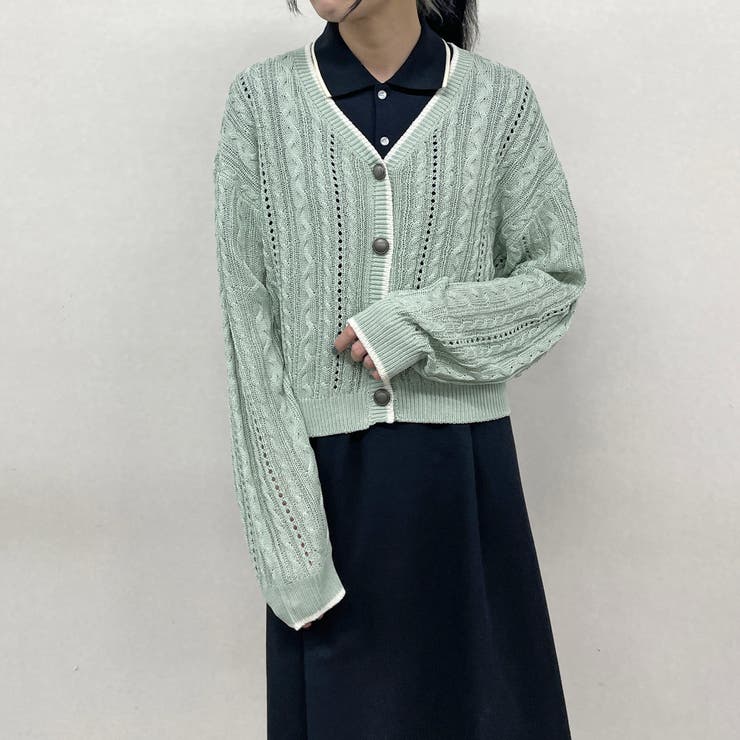 ライン配色スカシアミカーディガン | NICOLE | 詳細画像17 