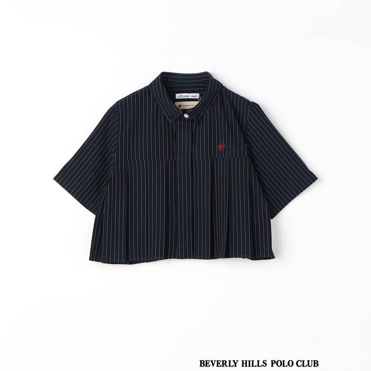 BEVERLY HILLS POLO CLUB】クロップドプリーツブラウス[品番