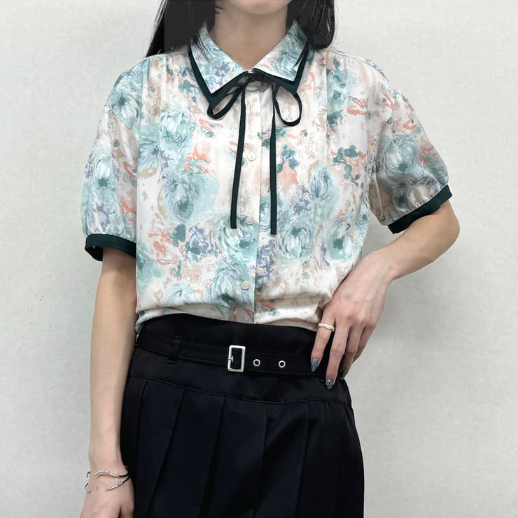 ダブル衿柄ブラウス[品番：NICW0005713]｜NICOLE（ニコル