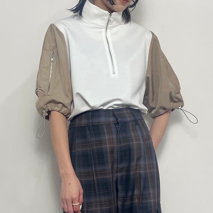 MA-1袖ドッキングハーフジップ[品番：NICW0005673]｜NICOLE