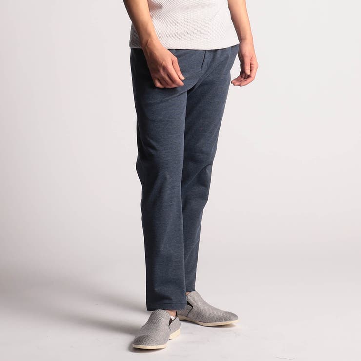 60ブルー | バーズアイカノコ 8分丈イージーパンツ | NICOLE