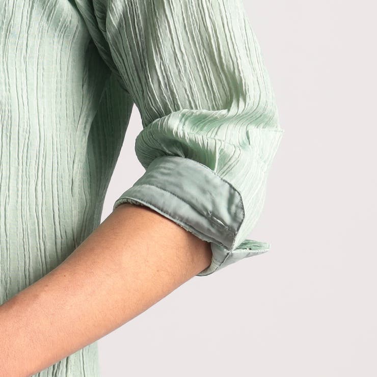 カラープリーツ7分袖スタンドカラーシャツ | NICOLE | 詳細画像16 