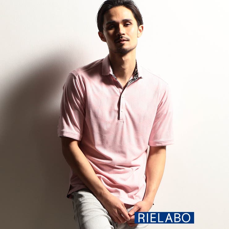 08ピンク | 【24年モデルEC限定再販売】グラフィカルジャカードスキッパー半袖ポロシャツ | NICOLE