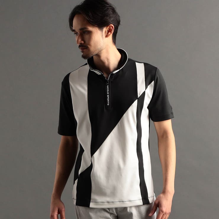 【美品】St ANDREWS SCOTLAND 半袖 ポロ ボタニカル柄 黒×白 美品】St ANDREWS SCOTLAND 半袖 ポロ ボタニカル柄 黒×白 SPXダイヤ