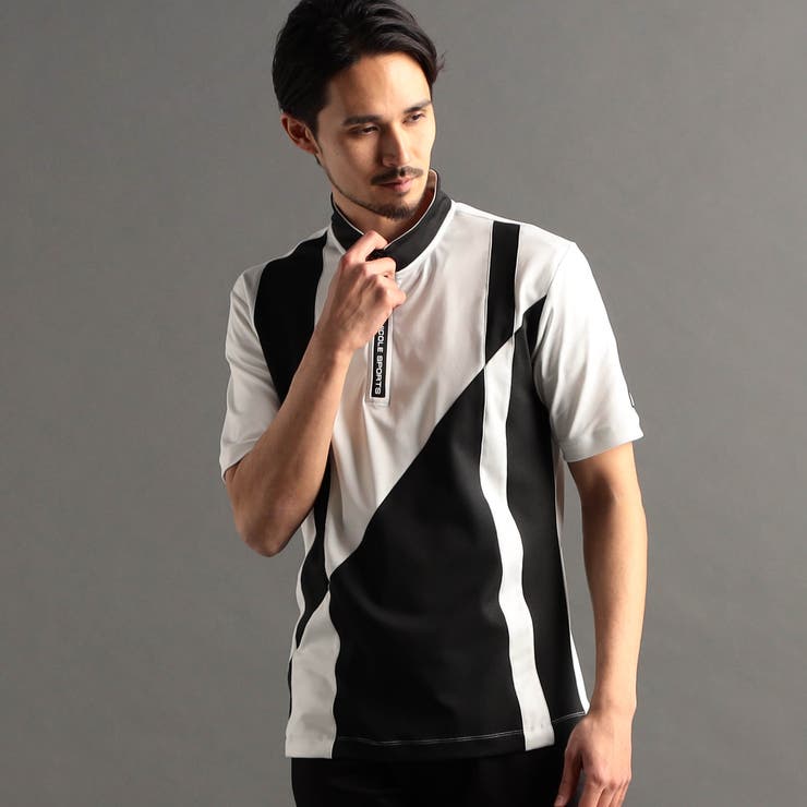 24年モデルEC限定再販売】アラカルト切替ハーフジップポロシャツ[品番