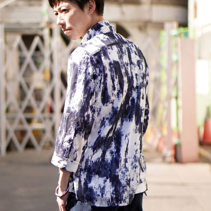 ムラプリントジャガード7分袖シャツ[品番：NICW0005776]｜NICOLE