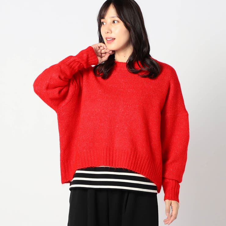 ショートワイドクルーネックニット[品番：NICW0006146]｜NICOLE