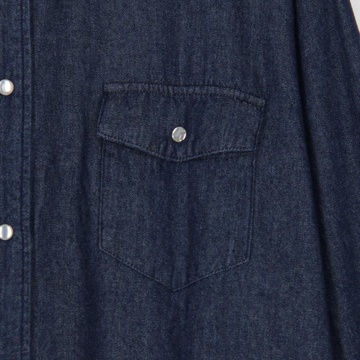 HOWIE デニムシャツ　ノーカラー　フリーサイズ HOWIE デニムシャツ ノーカラー フリーサイズ