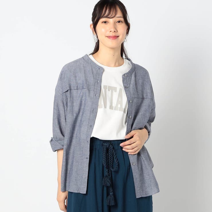 シャンブレー素材 バックギャザーシャツ[品番：NICW0005854]｜NICOLE