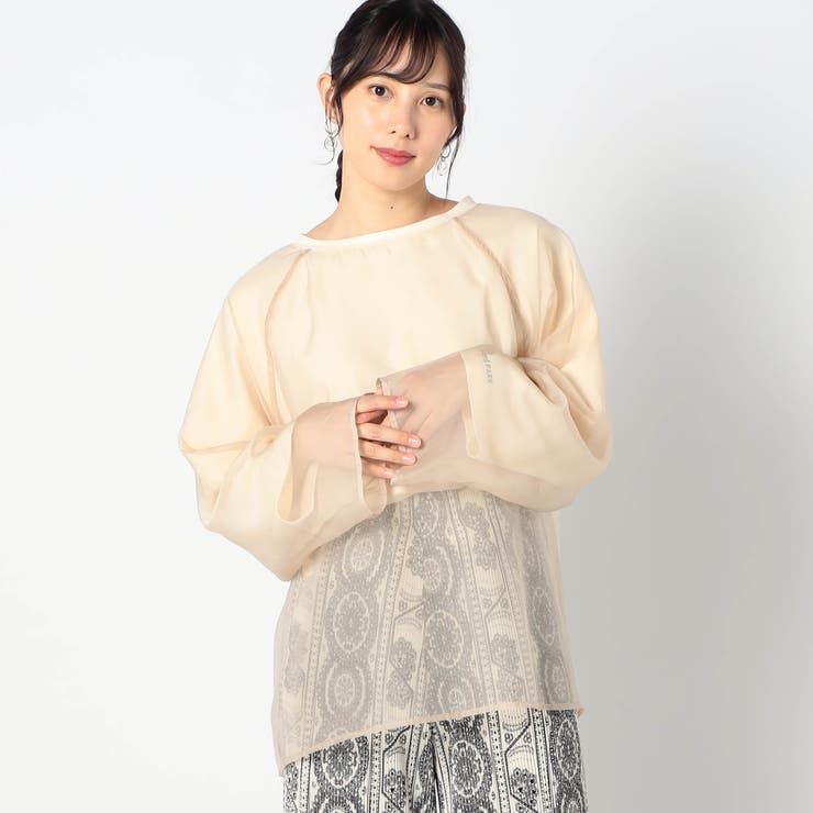 長袖オーガンジーカットソー | NICOLE | 詳細画像1 