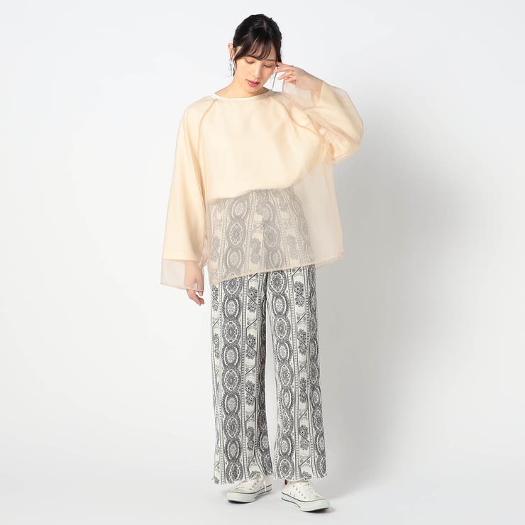 長袖オーガンジーカットソー | NICOLE | 詳細画像2 