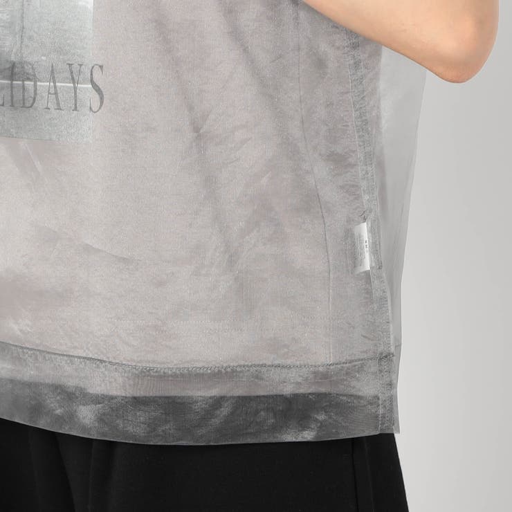 【2枚セット】リゾートプリントタンクトップ+オーガンジーTEE | NICOLE | 詳細画像9 
