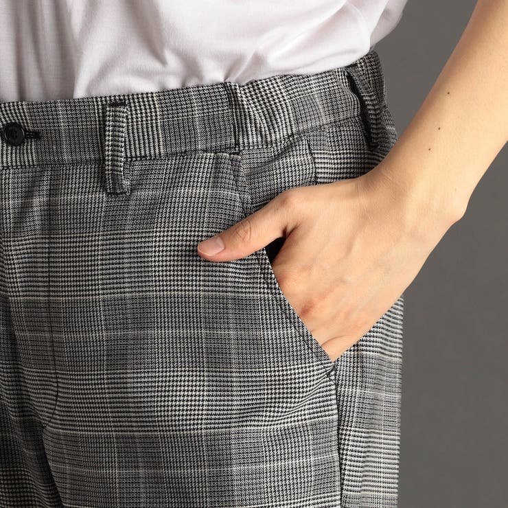 Drawer（ドゥロワー）の「Drawer グレンチェックドロストパンツ