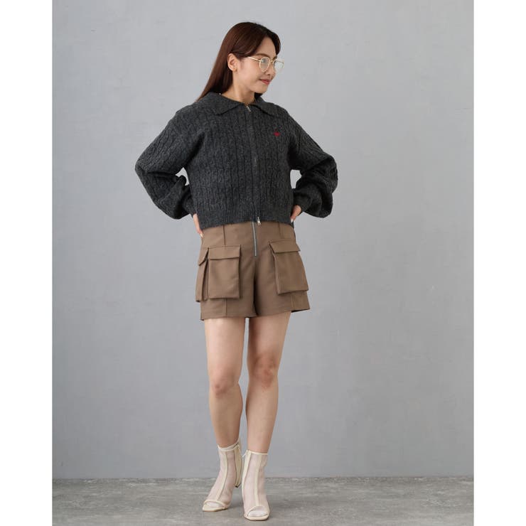 ショートパンツ 夏 カジュアル ラウンジ風 デザインポケット デザインポケットショートパンツ[品番：NICW0005897]｜NICOLE