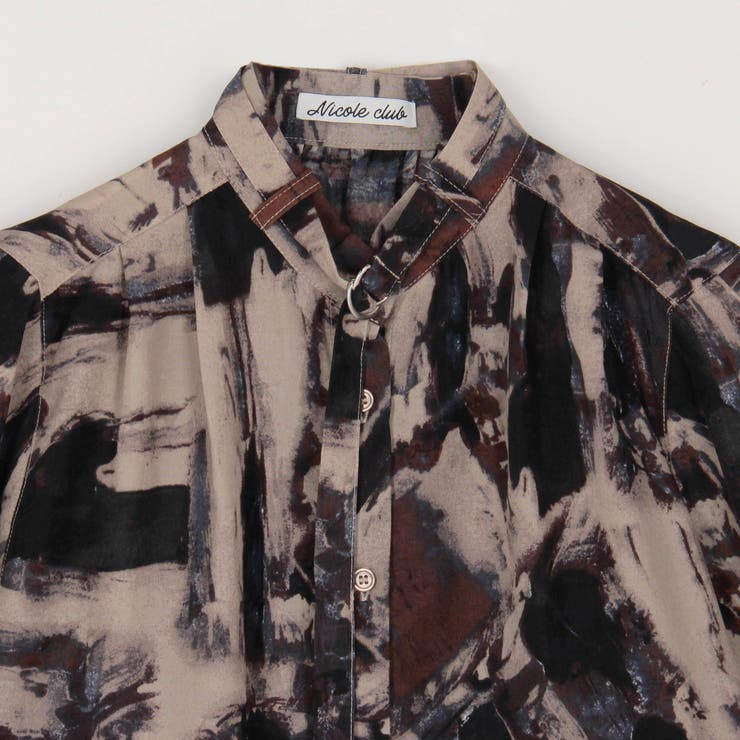 衿ベルト 水彩柄ブラウス | NICOLE | 詳細画像6 