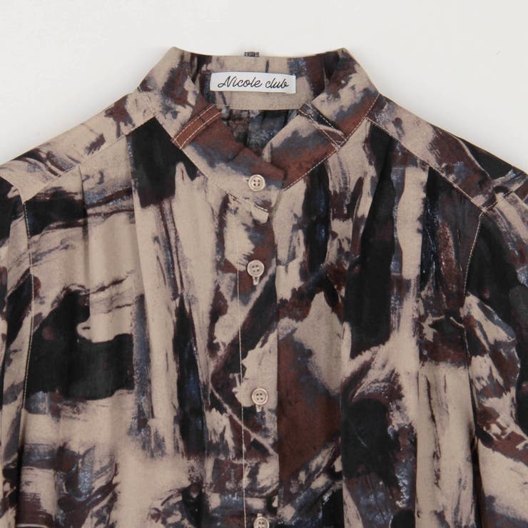 衿ベルト 水彩柄ブラウス | NICOLE | 詳細画像7 