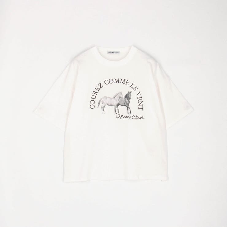 ホースプリント＋刺繍TEE | NICOLE | 詳細画像3 