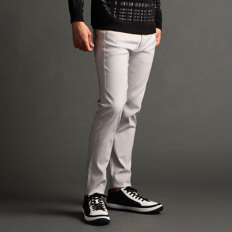 19ライトグレー | ガムストレッチヘリンボンパンツ | NICOLE