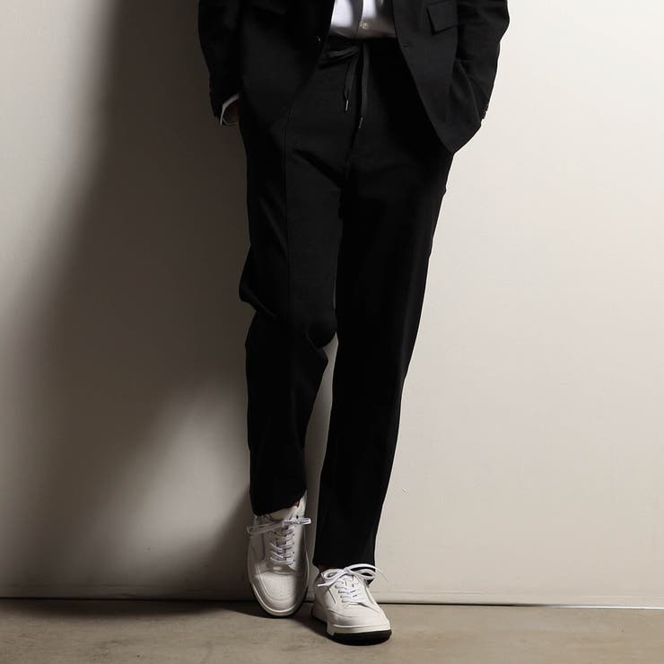 49ブラック | 【RIELABO】レザーライクジャージ イージーパンツ | NICOLE