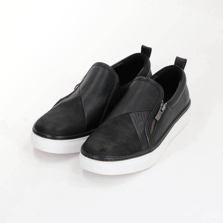 49ブラック | パッチワークスリッポンスニーカー | NICOLE