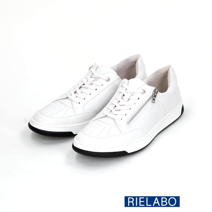 09ホワイト | 【RIELABO】サイドファスナー コートスニーカー | NICOLE