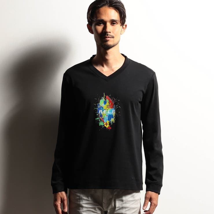 【RIELABO】グラフィック×ロゴプリントVネックTシャツ | NICOLE | 詳細画像4 