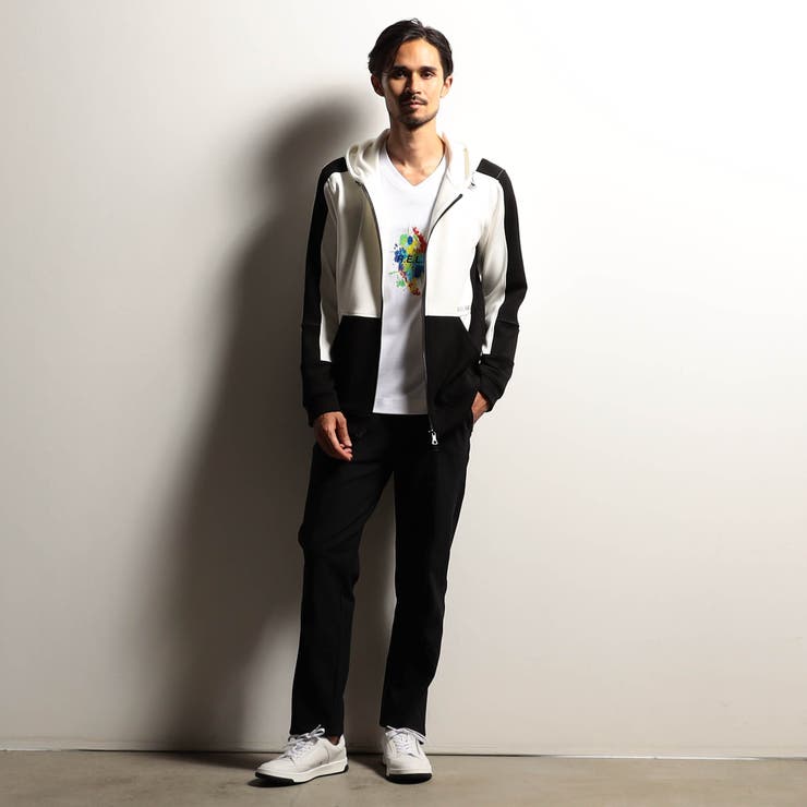 【RIELABO】パネル切り替えデザインジップアップパーカ | NICOLE | 詳細画像2 