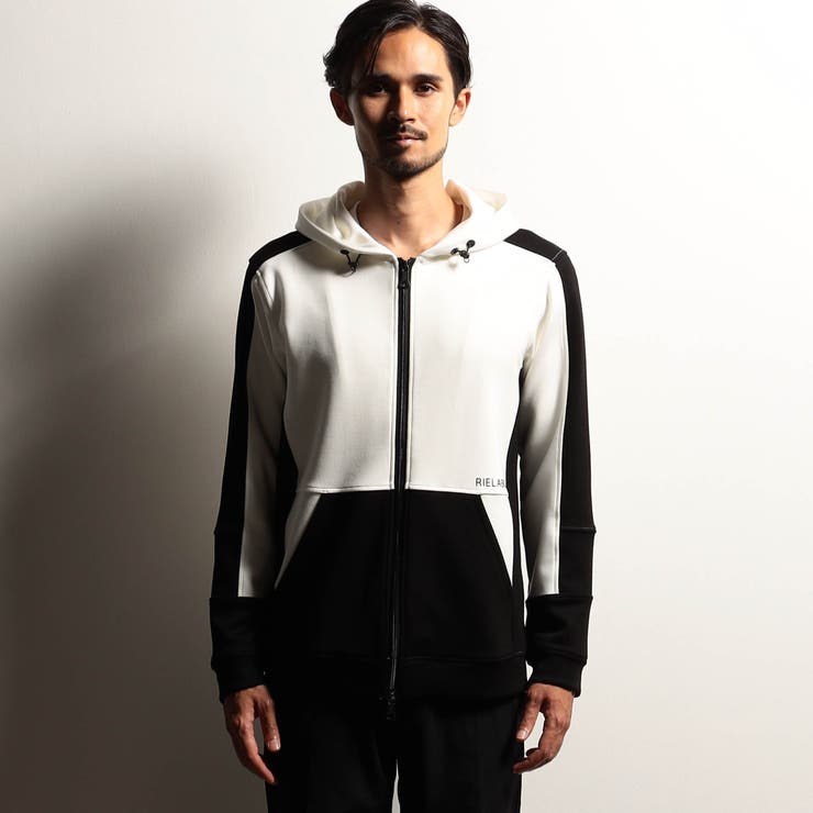 【RIELABO】パネル切り替えデザインジップアップパーカ | NICOLE | 詳細画像4 