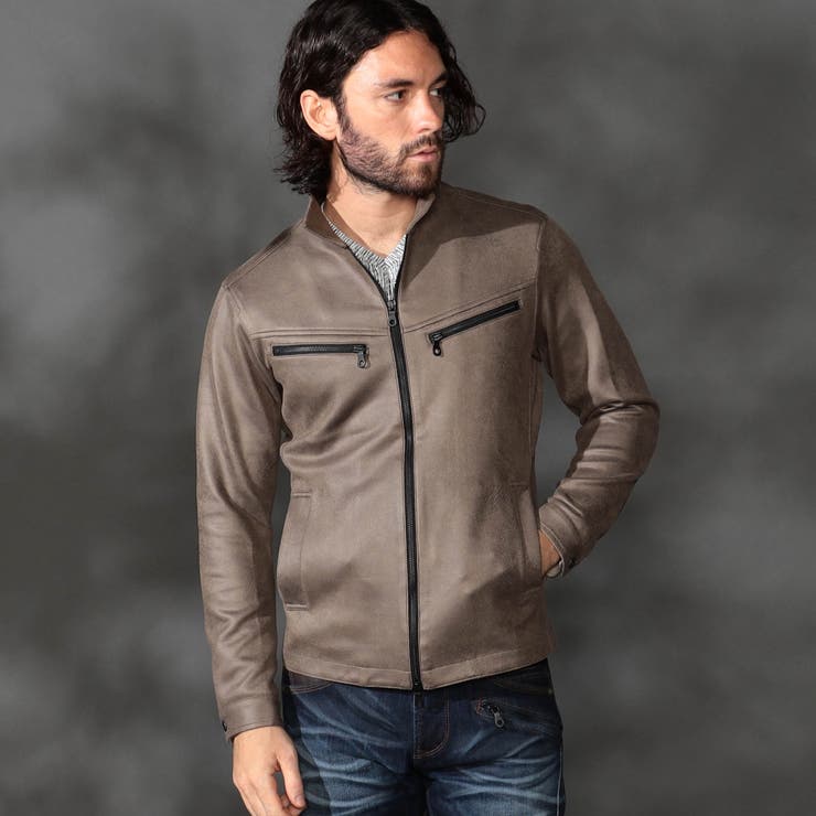 29グレー | ポンチスウェードジップアップブルゾン | NICOLE