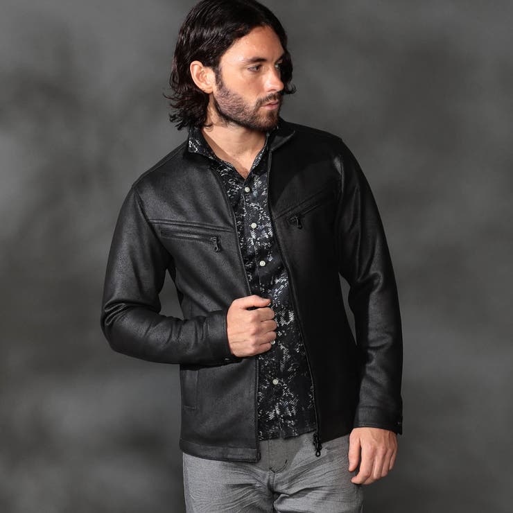 49ブラック | ポンチスウェードジップアップブルゾン | NICOLE