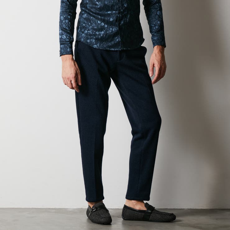 67ネイビー | ラッセルジャカードボンディングパンツ | NICOLE