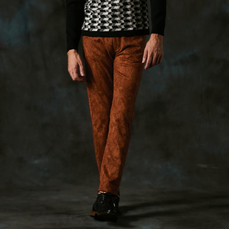 10オレンジ | 【ＷＥＢ限定】ポンチスウェードムラスモーク柄ストレッチパンツ | NICOLE